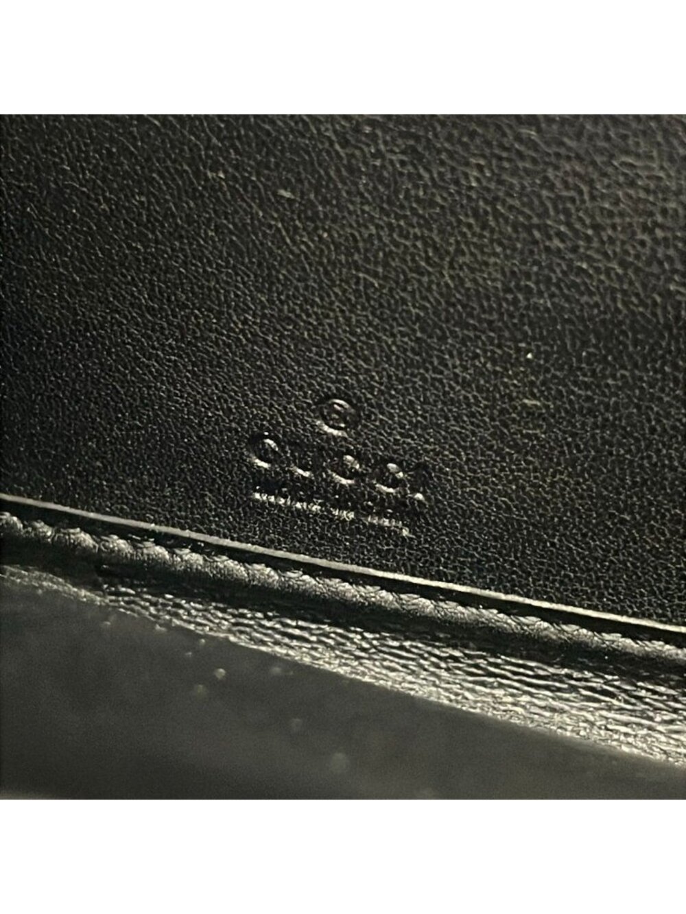 Gucci Wallet Metal Bar Guccissima Line Black Zip Around Leather - Picture 5 of 6